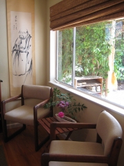 View from the community room of the Sangha house