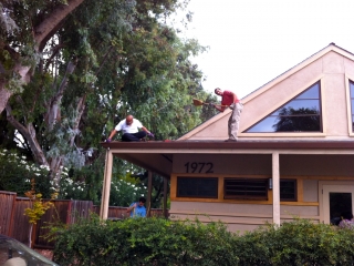 Sweeping the roof