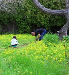 Travis & daughter Alice clear path