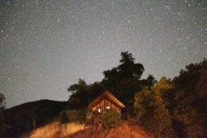 Cabin and night sky